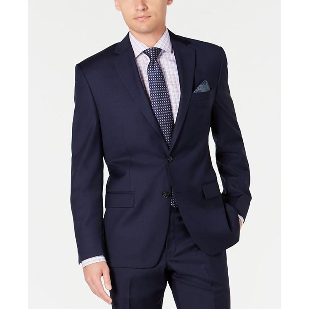 Lauren Ralph Lauren Navy Blazer Jacket Mens Size 44R Stretch Classic Fit Coat